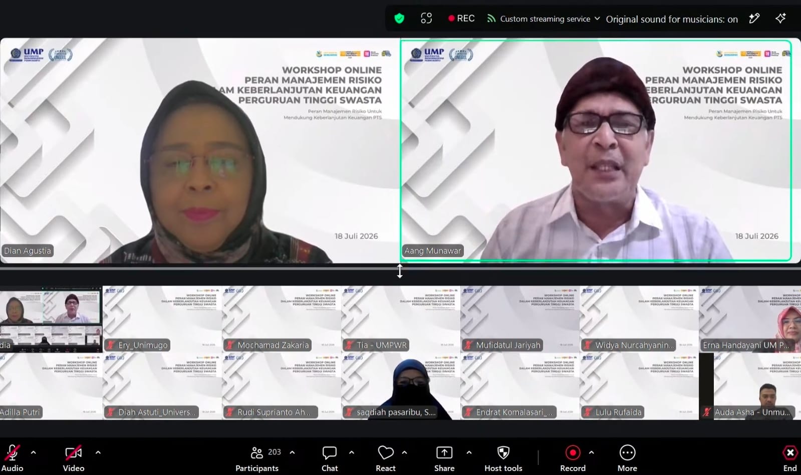 UMP Gelar Workshop Nasional Manajemen Risiko untuk Mendukung Keberlanjutan Keuangan Perguruan Tinggi Swasta
